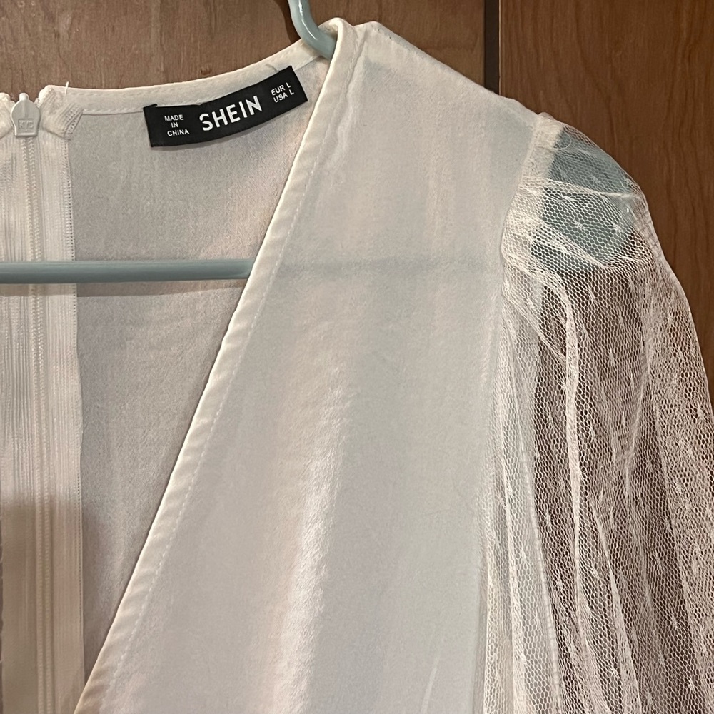 White Shein dress.